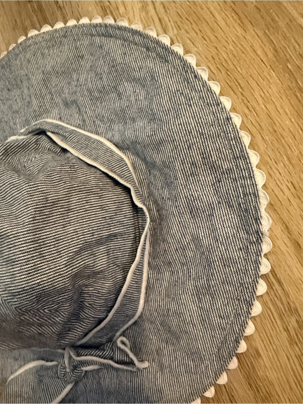 Hanna Andersson Light Blue Striped Kids Sun Hat with Bow Trim